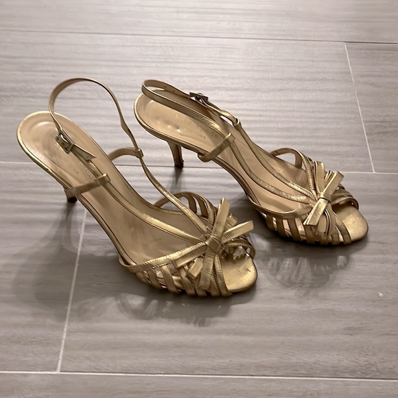 Kate Spade Gold Heels - Picture 2 of 4
